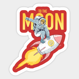 Doge to the Moon! (Red) Sticker